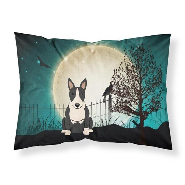 Micasa Halloween Scary Bull Terrier Black White Fabric Standard Pillowcase, 20.5 x 0.25 x 30 in. MI222622 - main